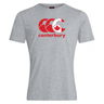 The Canterbury Canada CCC Flag Club T-Shirt by WRS Canterbury showcases a gray shade with bold red branding and a central Canadian maple leaf design.