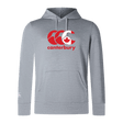 The WRS Canterbury CCC Club Lightweight Hoodie is a light gray hoodie featuring a red CCC logo with a maple leaf on the chest, showcasing the Canterbury Canada spirit.