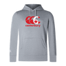 The WRS Canterbury CCC Club Lightweight Hoodie is a light gray hoodie featuring a red CCC logo with a maple leaf on the chest, showcasing the Canterbury Canada spirit.
