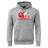 The Canterbury Canada CCC Flag Club Hoodie from WRS Canterbury showcases a gray design with a bold red logo and maple leaf on the chest, complemented by sleeve branding. This sweatshirt fleece merges style and comfort effortlessly.