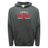 The Nations of Rugby Canada Wordmark 60/40 Pullover Hoodie by WRS Augusta is a grey hoodie featuring a bold "Rugby Canada" text and a red maple leaf logo on the front. It comes with a drawstring hood and a front kangaroo pocket.