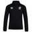 The Canterbury Canada Club Shield 1/4 Zip Training Top by EMB Canterbury is a black long-sleeve bonded fleece top with Canterbury and maple leaf shield logos on the chest—official Canada rugby training gear.