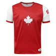 Admiral Nations of Rugby Canada Sevens Rugby Flag Jersey featuring a large white maple leaf on the front, with the word "CANADA" faintly visible on the top edge. Perfect for cheering at Nations of Rugby or showing your pride at Canada Sevens Rugby.