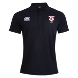 a Washington State Rugby Alumni Canterbury Waimak Rugby Polo shirt with a red and white WRS Canterbury logo.