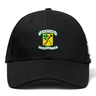 Blackthorn RFC Flexfit Drill Cap by EMB Canterbury with an embroidered logo reading "Blackhorn Football Rugby Club," featuring a green and yellow emblem with crossed rugby posts and a curved brim.