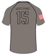 The West Point Green CCC Ihi Regular Fit Replica Jersey by Custom CCC MUD features "WEST POINT" and number 15 on the back, plus an American flag patch on the right sleeve. Order from 7/1-14; allow 8 weeks for production/delivery.