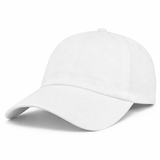The S&S Activewear Adult Low-Profile Cotton Twill Dad Cap, featuring a classic curved brim, is displayed on a crisp white background.