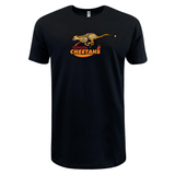 The Cheetahs Supersoft T-shirt by WRS LAT showcases a vibrant graphic of a cheetah accompanied by the bold "Toyota Cheetahs" text in orange and red. Ideal for South Africa rugby enthusiasts eager to display their style and support.