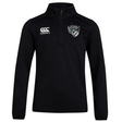 Black Chicago Valkyries Club 1/4 Zip Mid Layer Training Top with a logo featuring a wolf on the right chest by EMB Canterbury.