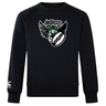 A black WRS Canterbury Chicago Valkyries Club Crew Sweatshirt with a winged skull graphic design in green and white on the front.