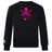 Black crew sweatshirt with a pink "mariners" logo and a skull and crossed swords design displayed on the front: WRS Canterbury SUNY Maritime Club Crew Sweatshirt.