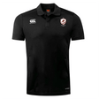 The West Potomac RFC Club Dry Polo by EMB Canterbury is a black short-sleeve collared shirt featuring Vapodri Technology, the Canterbury logo on the right chest, and a red-and-white crest on the left.