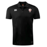 The West Potomac RFC Club Dry Polo by EMB Canterbury is a black short-sleeve collared shirt featuring Vapodri Technology, the Canterbury logo on the right chest, and a red-and-white crest on the left.