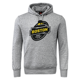 Gray Boston RFC Club Hoodie with a "WRS Canterbury Boston Rugby Football Club" logo on the chest. Customization optional.