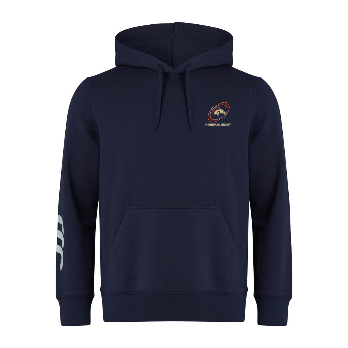 A premium Herriman High School Canterbury Club Hoodie with an embroidered logo by WRS Canterbury.