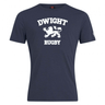 Dwight Rugby White Logo Club Plain Tee by Canterbury made from a premium cotton blend, featuring a white, stylized lion graphic and the text "DWIGHT RUGBY" printed on the front.