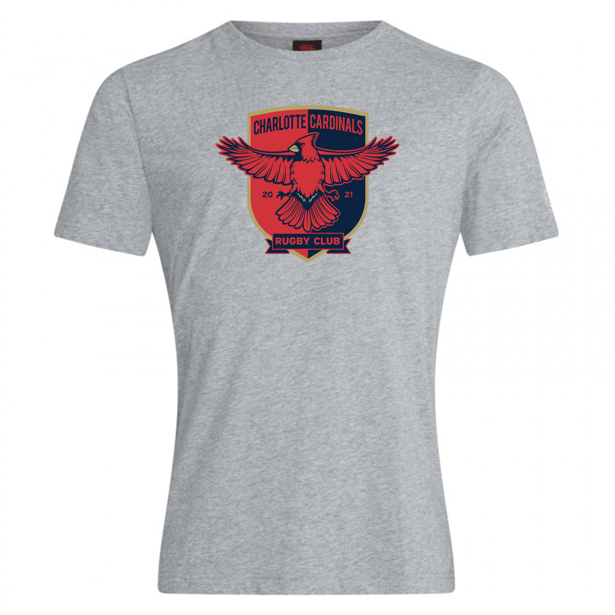 Comfortable grey Charlotte Cardinals Rugby Club Plain Tee by Canterbury for the 2020-2021 season, made from a cotton blend.