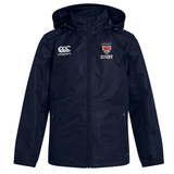 Dwight Rugby Club Vaposhield Full Zip Rain Jacket by EMB Canterbury, featuring canterbury logo on the right chest and a CCC Rugby Club emblem on the left, equipped with VapoShield water-resistant technology.