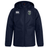 Navy blue Seattle Rugby Club Club Vaposhield Stadium Jacket with a hood, featuring a small EMB logo on the right chest and a crest on the left.