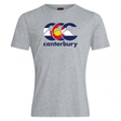 The WRS Canterbury Colorado CCC Flag Club T-shirt features a grey design with a stylized "CCC" logo, mountain and sun graphics, and "canterbury" text—ideal for Canterbury rugby fans or anyone wanting a Colorado flag shirt look.