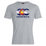 The WRS Canterbury Colorado CCC Flag Club T-shirt features a grey design with a stylized "CCC" logo, mountain and sun graphics, and "canterbury" text—ideal for Canterbury rugby fans or anyone wanting a Colorado flag shirt look.