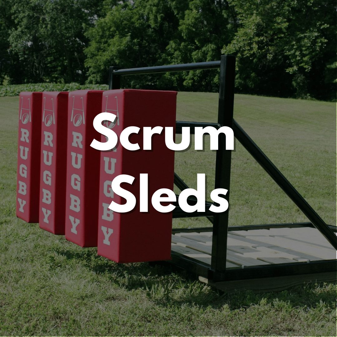 Picture of scrum sled with Scrum sleds text layed over top
