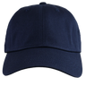 The S&S Activewear Adult Low-Profile Cotton Twill Dad Cap in navy, featuring a curved brim, is shown from the front against a white background.