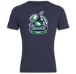 The Naperville Crusaders Frosh Soph Champions Club Plain Tee by WRS Canterbury is a navy blue shirt featuring the "Naperville Crusaders Rugby" logo with a helmeted figure holding a sword and rugby ball.