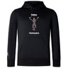 The Dallas Harlequins Club Lightweight Hoodie by Canterbury features a colorful harlequin figure between "Dallas" and "Harlequins," a kangaroo pocket, lightweight polyester hood, and WRS Canterbury branding.