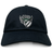 The Chicago Valkyries Adult Low-Profile Cotton Twill Dad Cap by EMB S&S Activewear features a black cotton twill build and an embroidered stylized "Chicago" logo with a winged baseball and bat graphic on the front.
