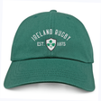 Show your support with the Ireland Rugby 1875 White Logo Dad Cap by EMB S&S Activewear, featuring a classic design with "Ireland Rugby Est. 1875" and shamrocks embroidered on the front.