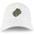 White EMB Alpha Broder cotton twill cap with a yellow, black, and gray logo that reads "Boston Rugby Football Club" on the front.