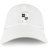 The EMB S&S Activewear Rugby Football Club at Christopher Newport University Dad Cap is a white cotton twill hat with an embroidered black-and-white crest, pirate flag, text, and checkered design on the front center.