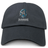 The Syracuse Silverbacks Adult Low-Profile Cotton Twill Dad Cap by EMB S&S Activewear is a black hat featuring a blue and gray roaring gorilla logo and "SILVERBACKS SYRACUSE" embroidered on the front.
