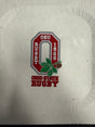 The Ohio State University Alumni EMB Logo by EMB World Rugby Shop features an embroidered red "O," buckeye leaf and nut, and the text "OSU Rugby 1966" and "Ohio State Rugby" on white fabric.