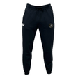 The Eau Claire Orcs Leisure Sweatpant by EMB Canterbury is made from organic cotton and includes a snug drawstring, a white logo on the right side, and a circular emblem on the left thigh.