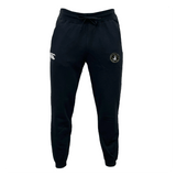 The Eau Claire Orcs Leisure Sweatpant by EMB Canterbury is made from organic cotton and includes a snug drawstring, a white logo on the right side, and a circular emblem on the left thigh.
