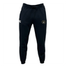 The Eau Claire Orcs Leisure Sweatpant by EMB Canterbury is made from organic cotton and includes a snug drawstring, a white logo on the right side, and a circular emblem on the left thigh.