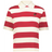 The EMB Augusta Women's Vintage England Prep Street Rugby Crop is a short-sleeved, collared tee with bold red and white stripes, an embroidered rose and "1977" on the chest—ideal for a prep-inspired street rugby style.
