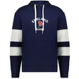 The WRS Augusta Nations of Rugby England Jackson Way Hoodie showcases a navy design with white and navy sleeve stripes, a front pocket, and an "England Rugby" logo with red rose on the chest.
