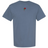 The England Vintage Comfort Tee by EMB S&S Activewear is a heavy comfort blue t-shirt with a small red rose and the word "stay" centered on the chest.