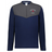 The EMB Augusta Nations of Rugby England Sideline Grid 1/4 Zip Pullover features a navy body, gray yoke, and "England Rugby" with red rose emblem on the left chest—ideal supporter gear for fans.