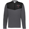 Show your pride with the EMB Augusta Nations of Rugby England Sideline Grid 1/4 Zip Pullover—gray and black, featuring "England Rugby" and a red rose logo on the chest. A must-have for any rugby supporter's collection.