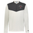 The EMB Augusta Nations of Rugby England Sideline Grid 1/4 Zip Pullover features a dark gray upper, light gray lower body and sleeves, and an "England Rugby" red rose logo—ideal for any rugby supporter’s collection.