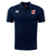 Navy blue polo shirt with an EMB Canterbury logo on the left chest, St. George's Cross badge on the right chest, and a button-up collar. This stylish piece is part of the EMB Canterbury England Shield Club Dry Polo range, offering both comfort and a nod to heritage.