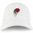 White Nations of Rugby England Vintage Dad Cap with embroidered vintage design featuring a red rose and the year 1871 by EMB Alpha Broder.