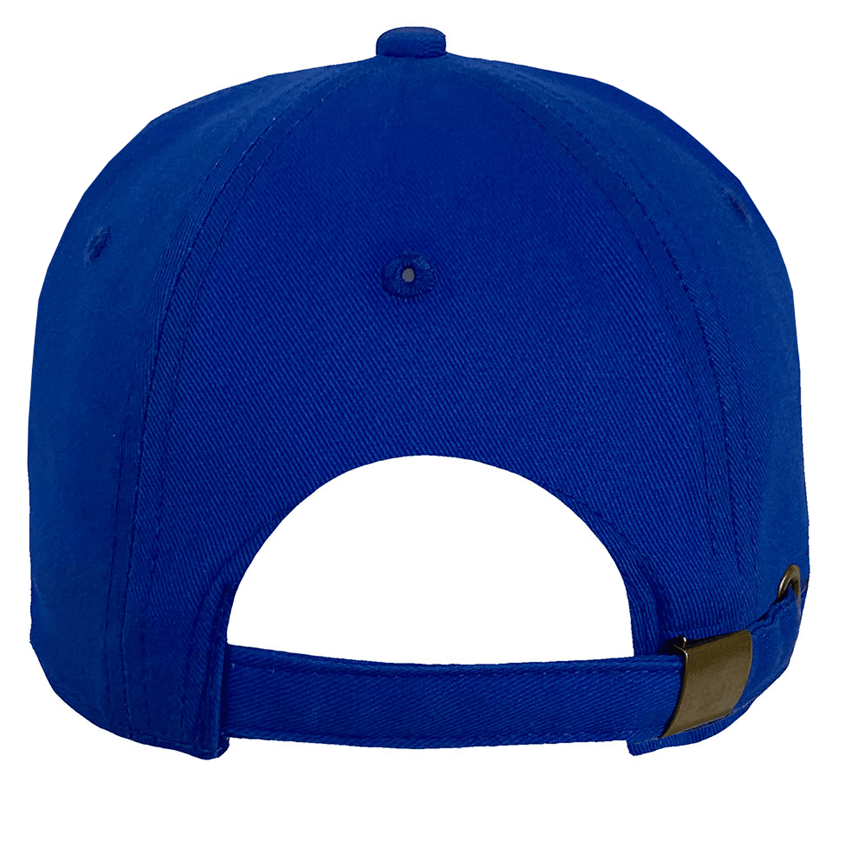 The Ellis Rugby Italy Rugby 1988 Cap, in blue, is crafted from organic cotton and features a back view with an adjustable strap and metal buckle.