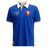 The Ellis Rugby France Rugby 1968 Polo is blue with a white collar, featuring a red emblem of a bird and "1968" on the left chest. The right chest displays "1968" text and a stylish crest, inspired by France Rugby.