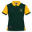 Show your support for the Springboks with the South Africa Rugby Polo 1924 by Ellis Rugby—a green and yellow short-sleeve polo featuring a classic collar, an embroidered crest on the left chest, a patch on the left sleeve, and a label at the bottom right front. Perfect for any passionate rugby fan.