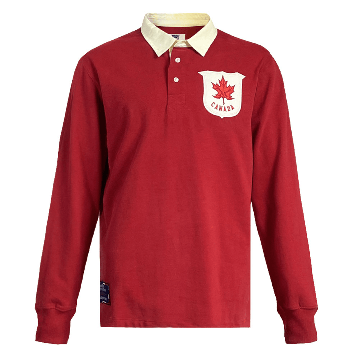 An Ellis Rugby 21 Club Collection 1902 Canada Rugger shirt showcasing the Canadian flag.